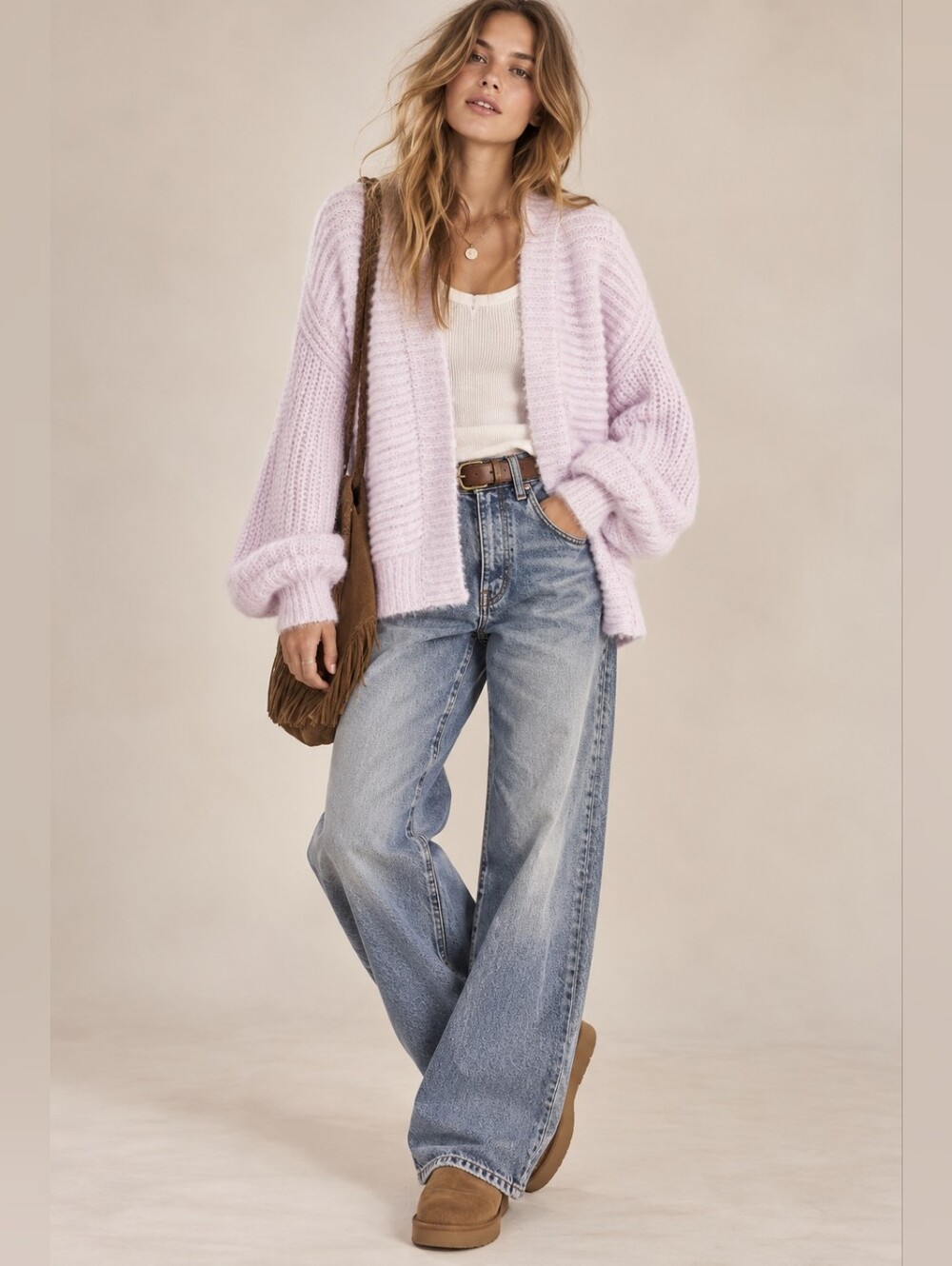 AKEMI + KIN Anthropologie Tallulah Eyelash Cardigan Sweater One Size Periwinkle